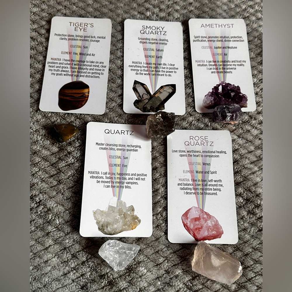 NEW 5 Piece Raw Cut Crystal Set